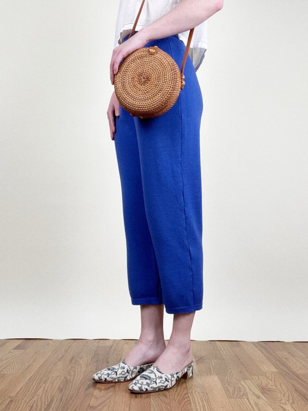 Vintage Cashmere Silk Wool Knit Trouser Pants Made In Italy Colorful 1980s 1990s - Picture 5 of 10